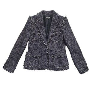 Jones New York Collection Size 6 Blazer Navy Tweed Designer Inspired Old Money